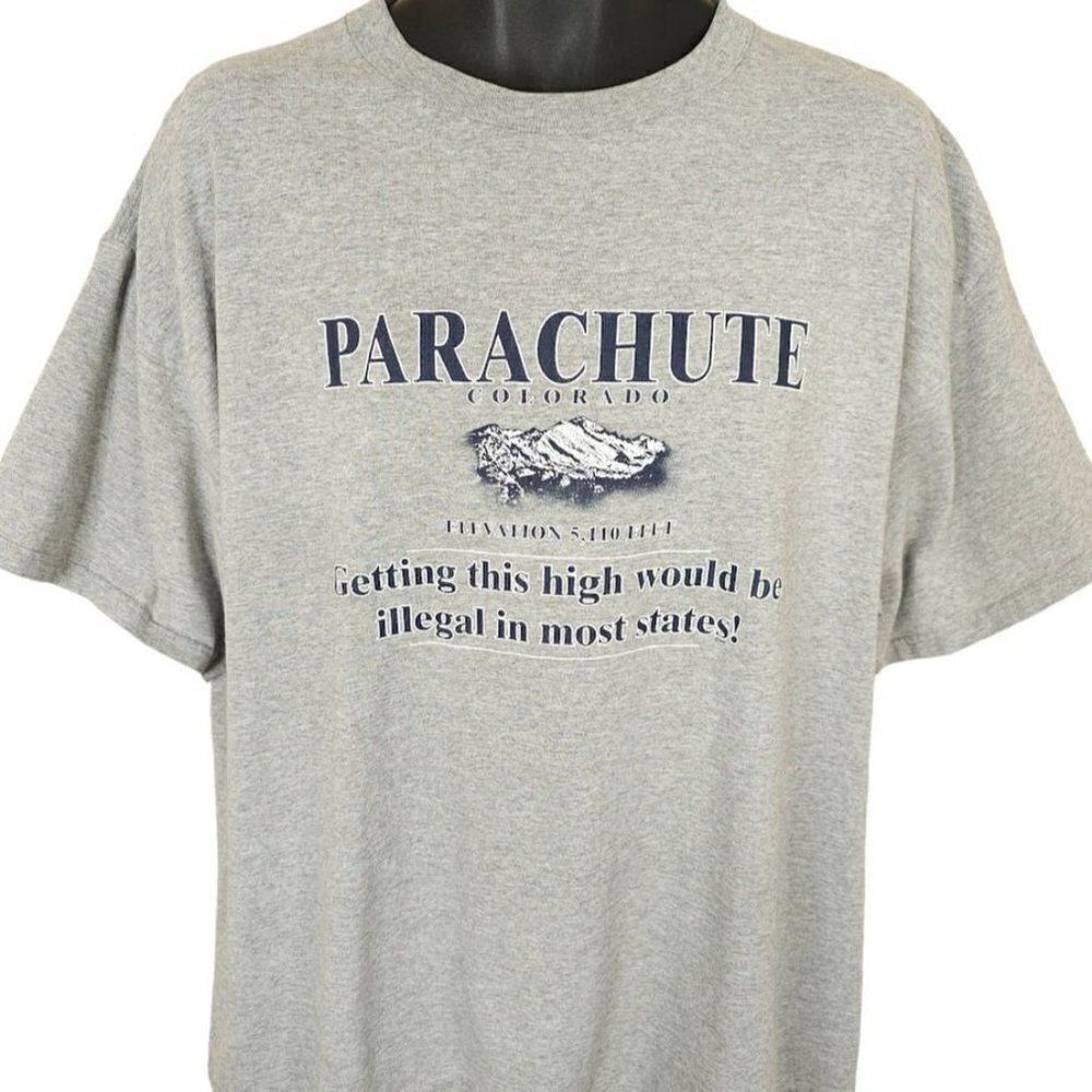 Parachute Colorado T Shirt Vintage Y2K Getting This High Would Be Illegal Mens